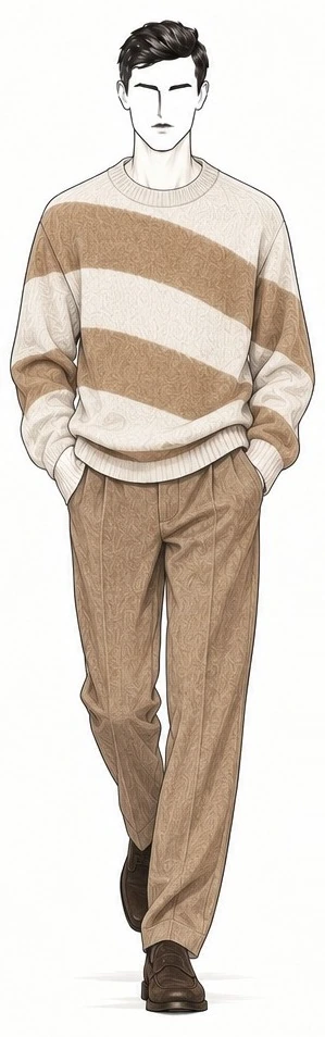 Collection study — stripe / relaxed fit