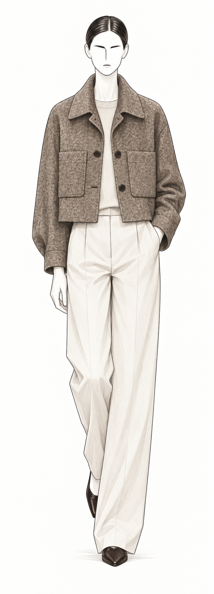 Collection study — texture / long coat