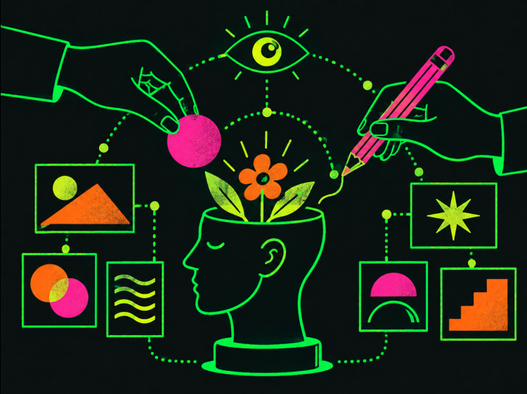 Editorial illustration for AI and the Creative Decision Cycle